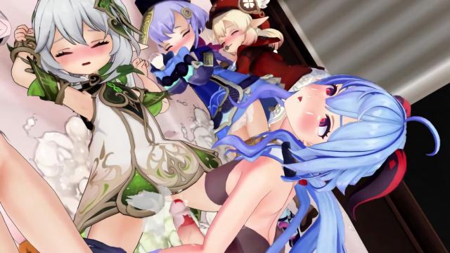 スヤスヤぷにあなを睡姦レイプするふたなり甘雨 前編+後編