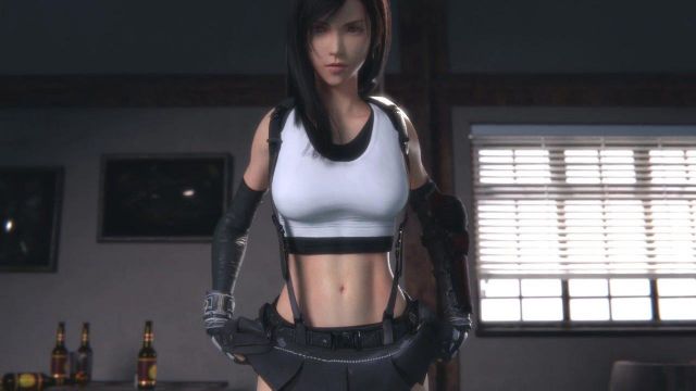 Tifa show's you her panties + shaved