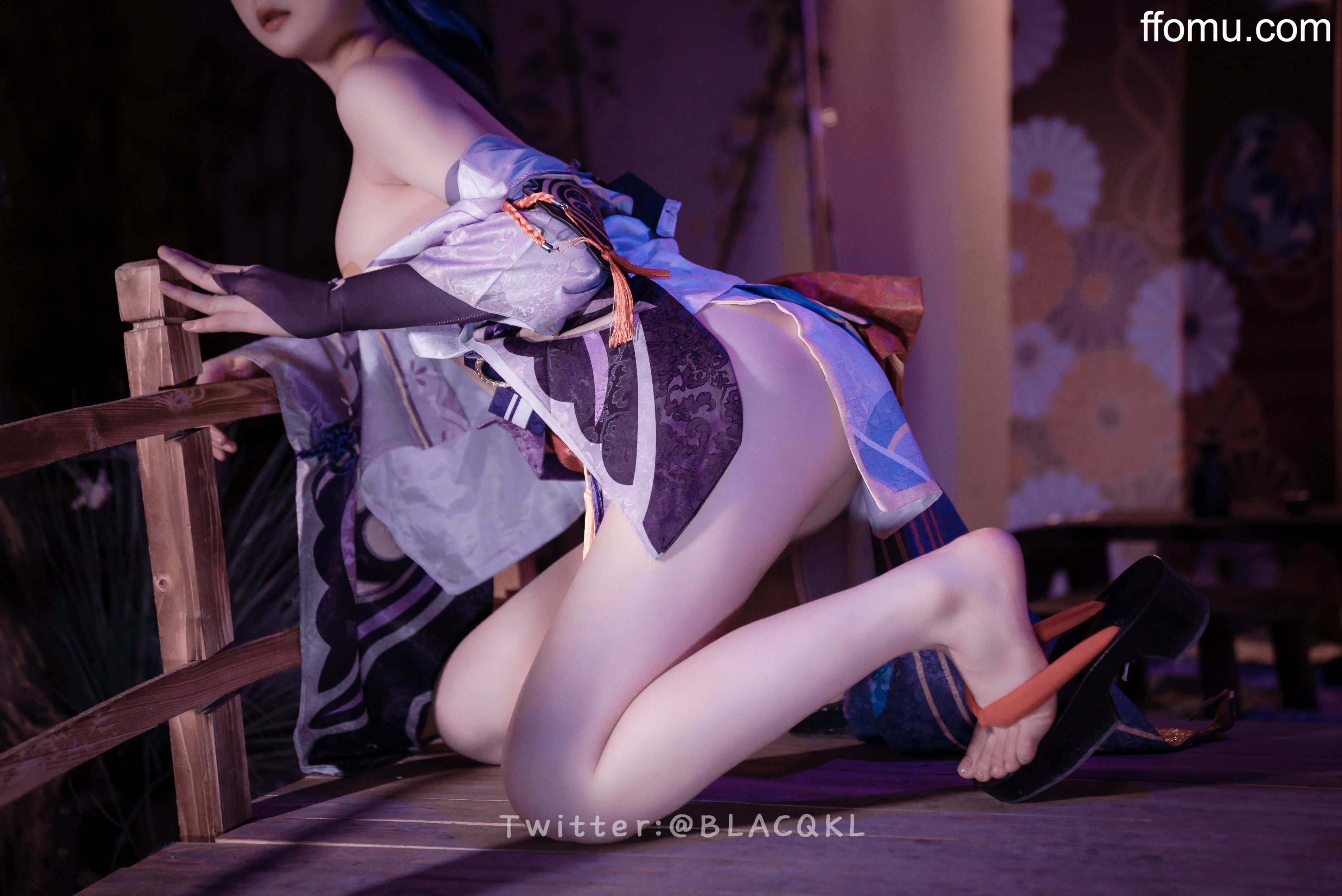 Blacqkl (白莉爱吃巧克力) cosplay Raiden Shogun – Genshin Impact “57 photos”