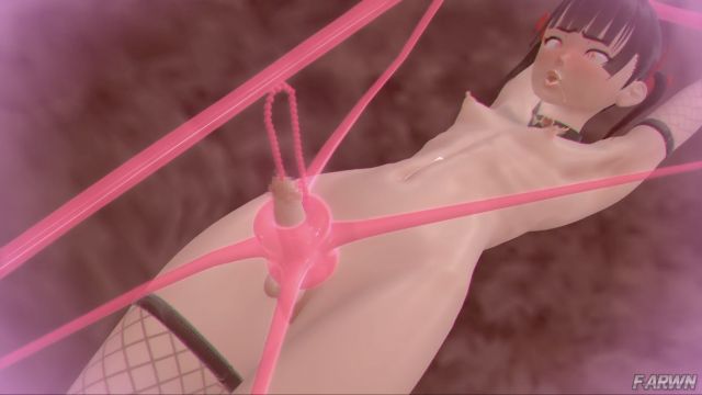【ふたなり】小梅がスライム相手にブザマな恰好で精液をぶちまけながらブサ顔晒してイキ狂う【大量射精】