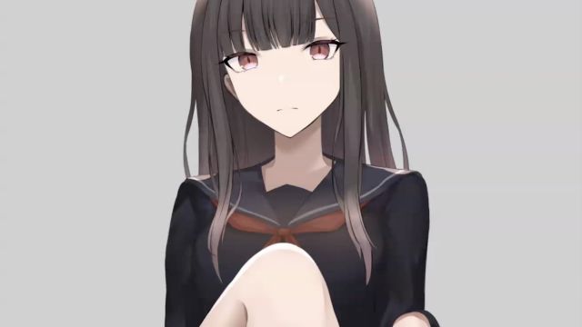 制服黒髪ちゃんの足