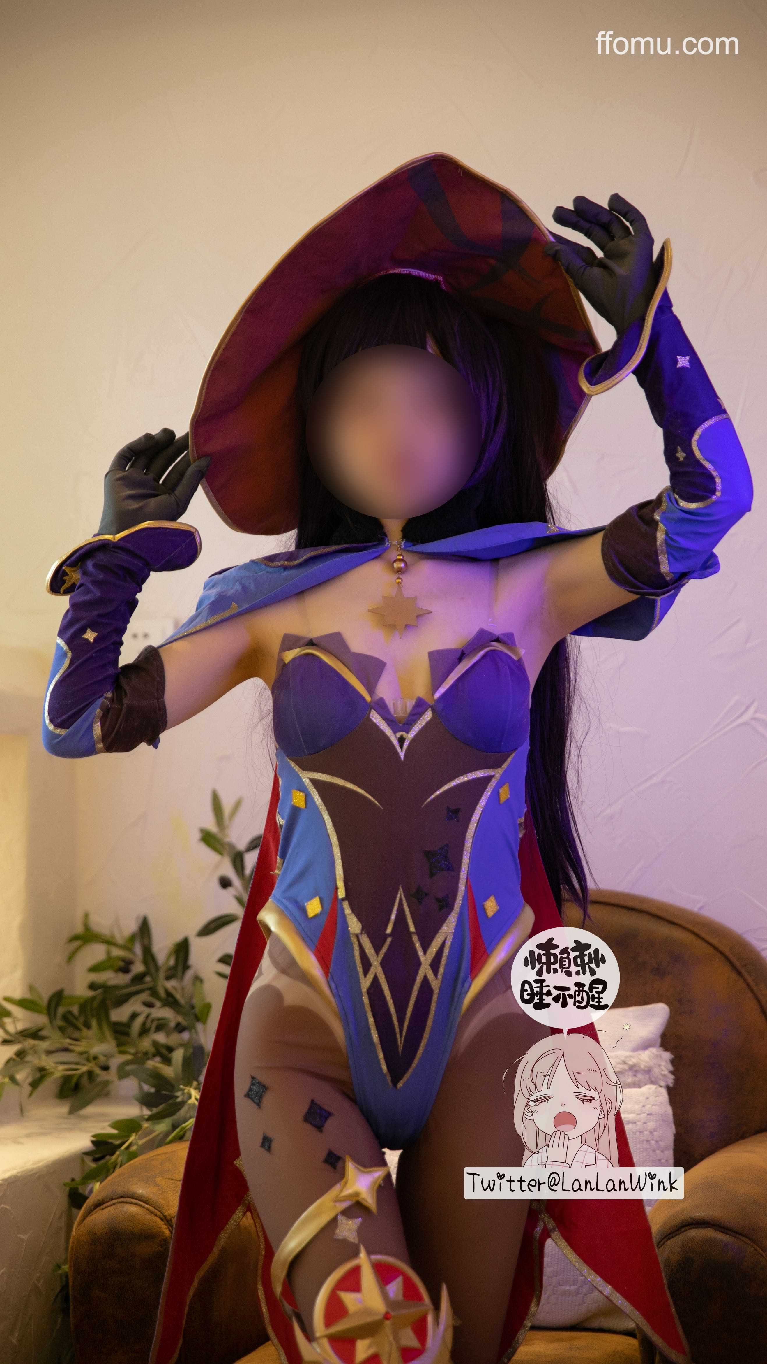 懒懒睡不醒 (LanLanWink) cosplay Mona – Genshin Impact