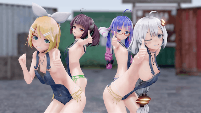 ウナきりたんあかりリンオーバーオール