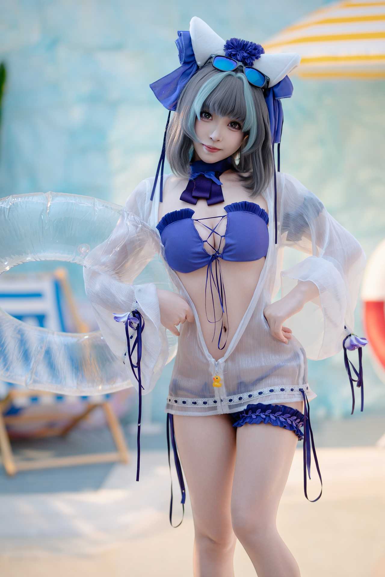 Bangni邦尼 cosplay Cheshire Swimsuit – Azur Lane “86 photos”