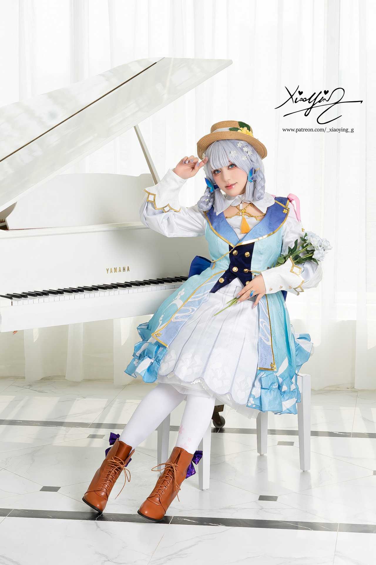 小樱 (Xiao Ying) cosplay Ayaka Kamisato – Genshin Impact “25 photos”