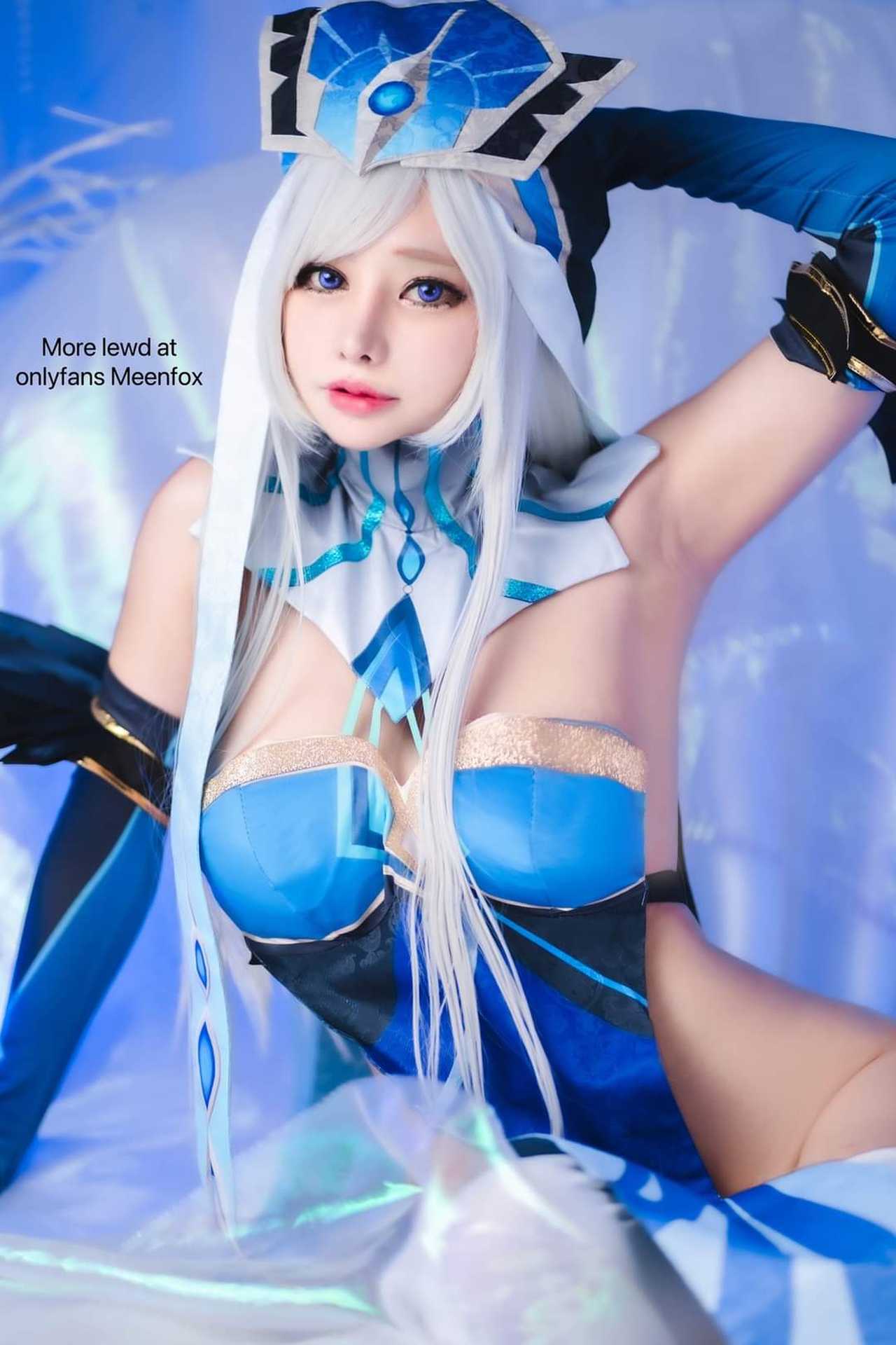 Meenfox cosplay Shenhe and Mirror Maiden – Genshin Impact “34 photos”