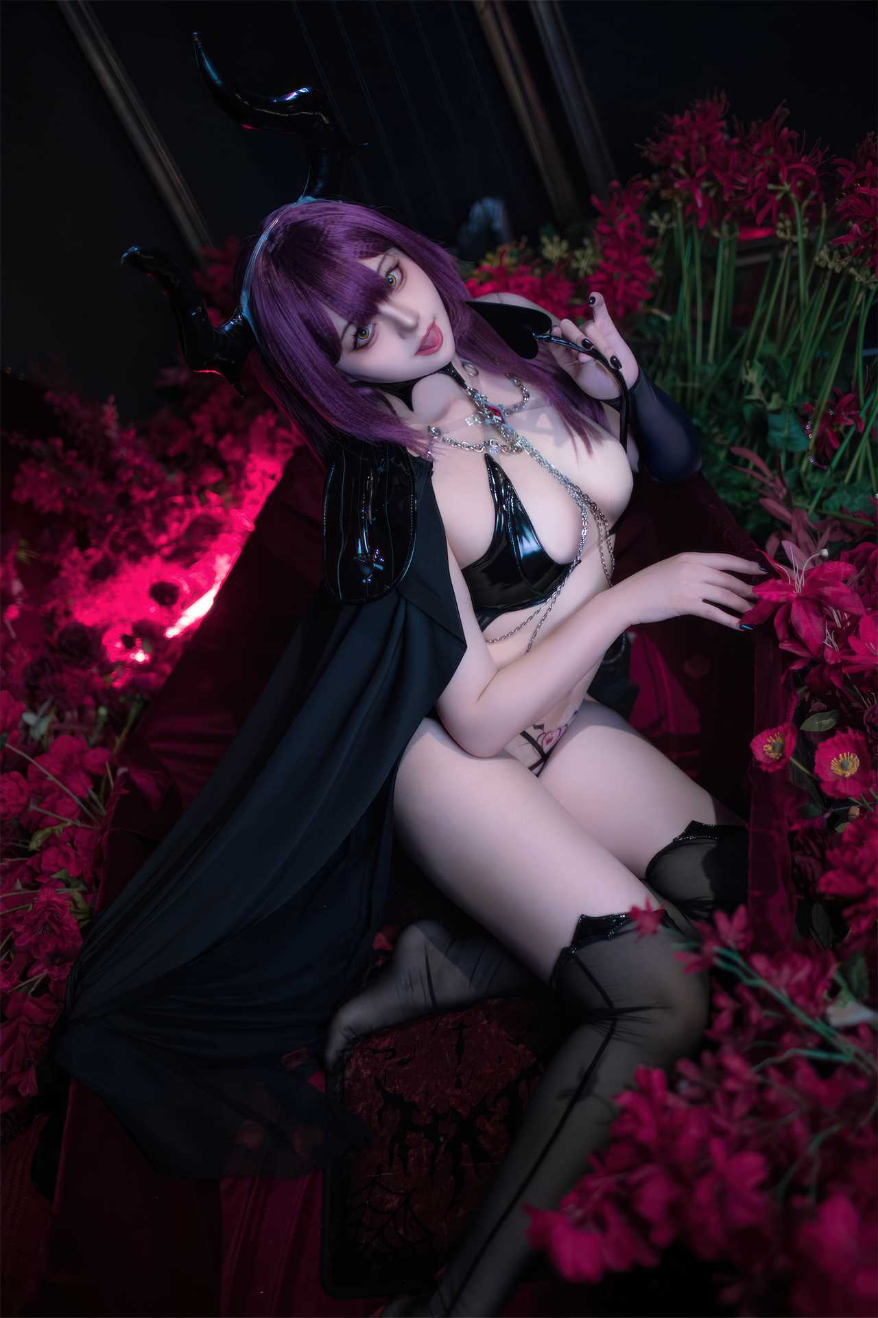 Natsuko夏夏子 cosplay Devonshire Halloween Succubus – Azur Lane “90 photos and 6 videos”