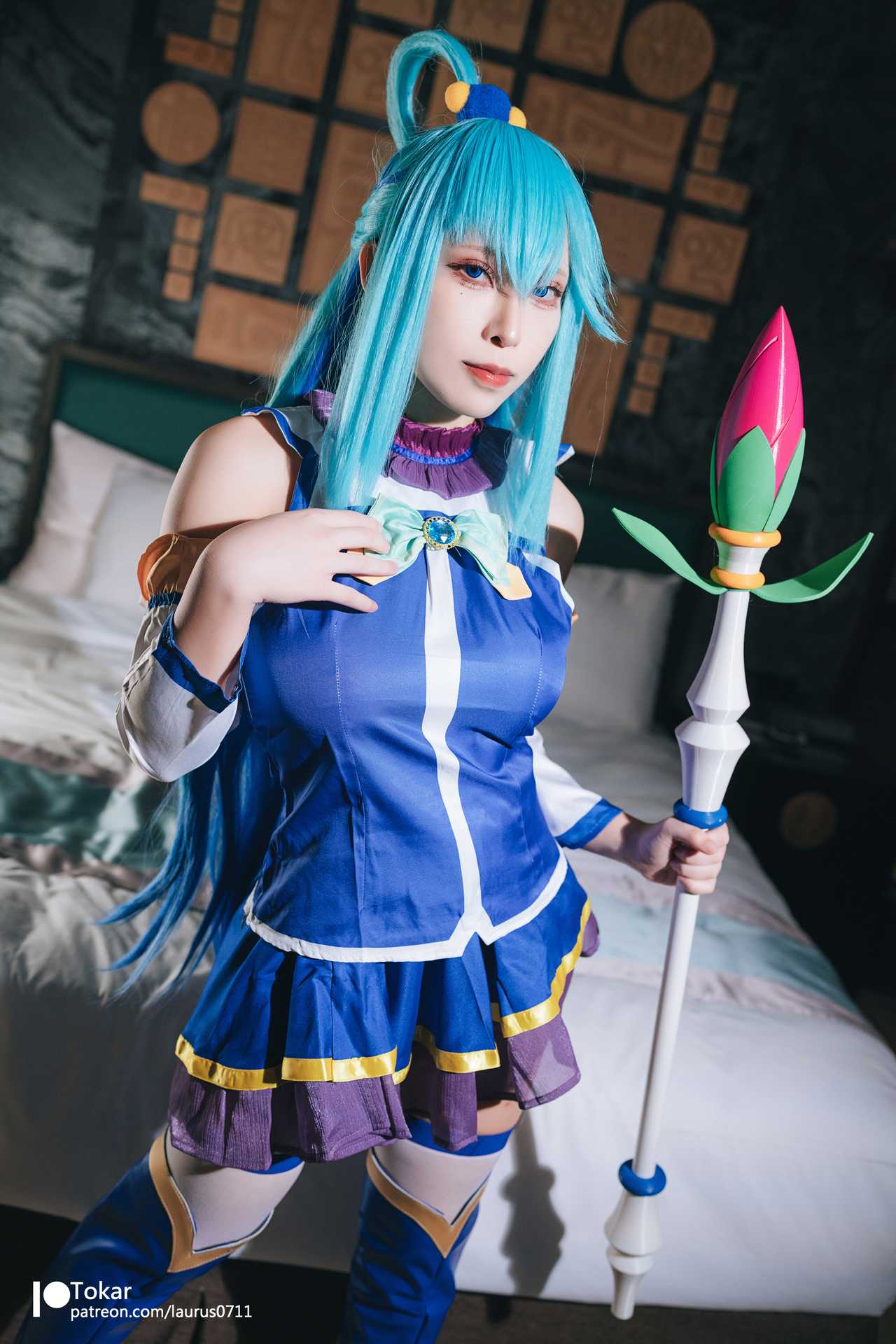 Tokar 浵卡 (laurus0711) cosplay Aqua – Konosuba “26 photos and 1 video”