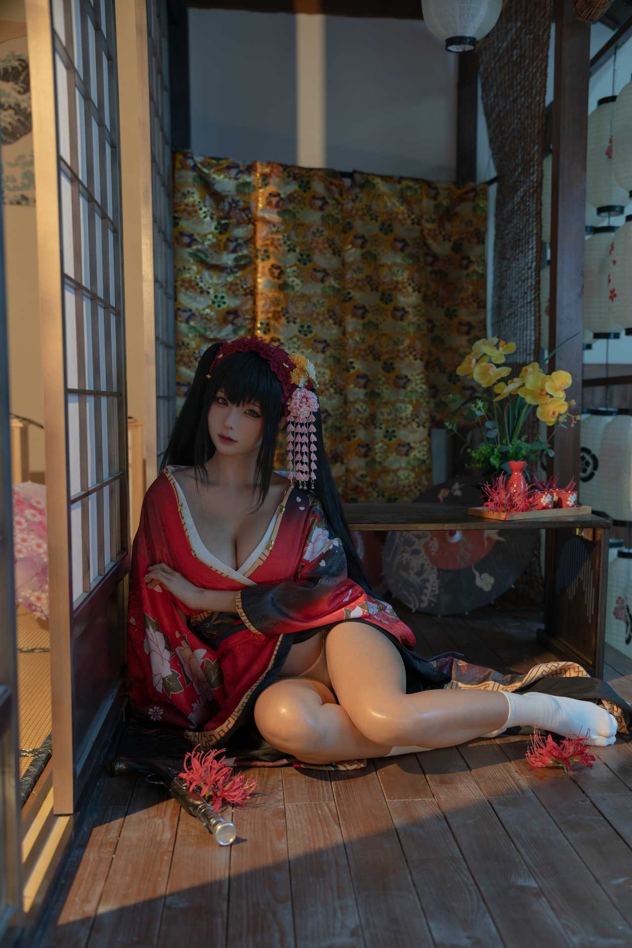 Chunmomo (蠢沫沫) cosplay Kurumi Tokisaki Kimono – Date A Live “261 photos and 9 videos”