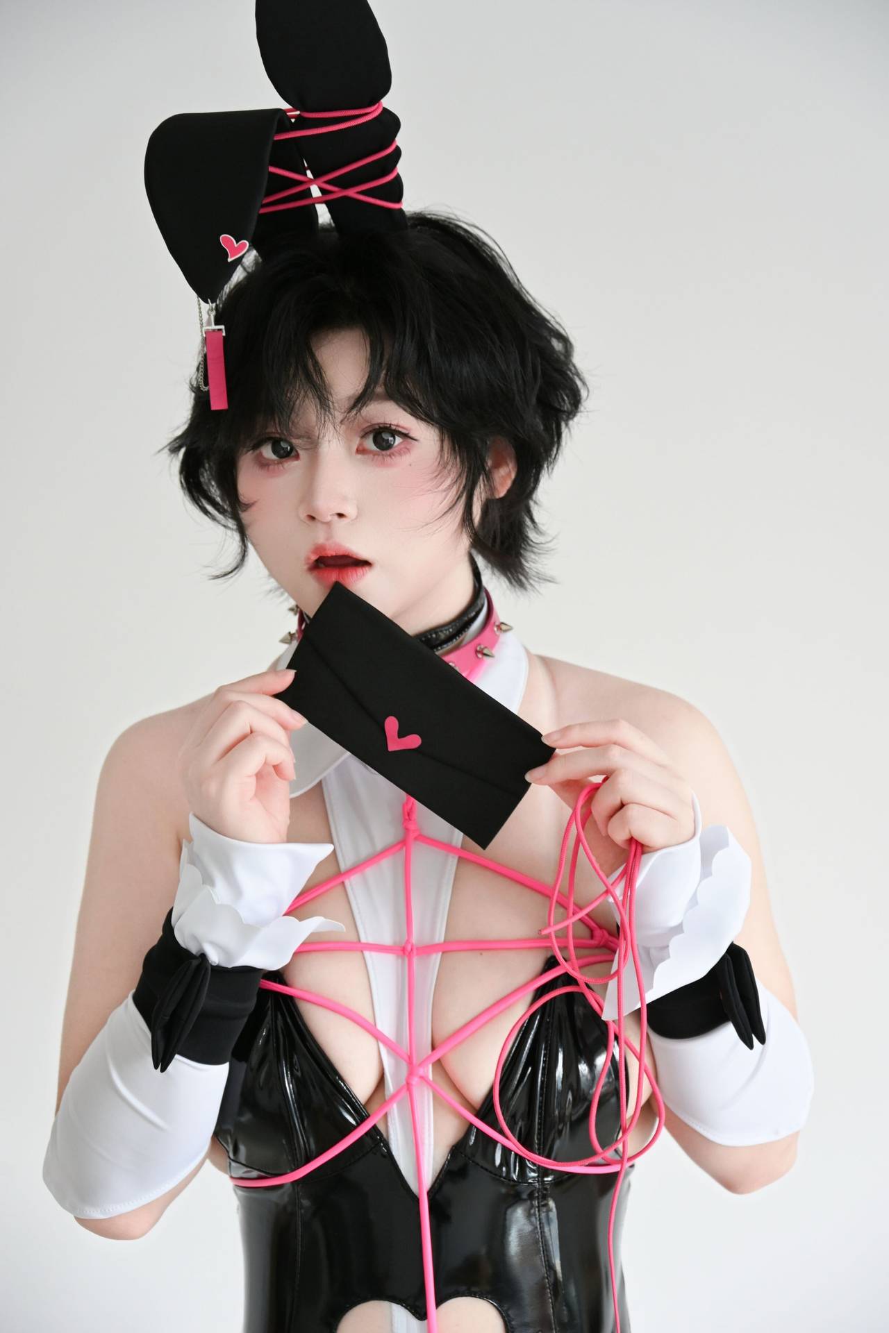 毛毛帽 粉色兔女郎